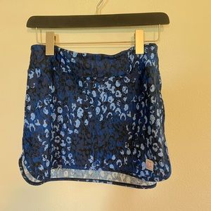 Blue cheetah print tennis skirt